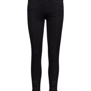 2nd One Nicole 002 Tie Satin Black Jeans suorat farkut