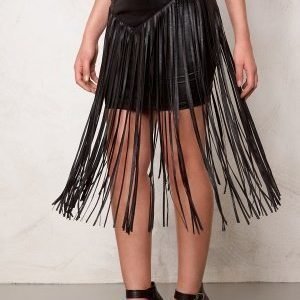 77thFLEA Frankie fringe skirt Black