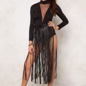 77thFLEA Fringe belt Black