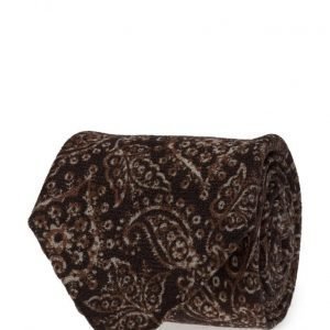 ATLAS DESIGN Tie Paisley Navy Line Brown solmio