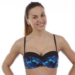 Abecita Butterfly Padded Wire Bandeau Bikiniyläosa Musta / Sininen