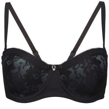 Abecita Claudia Balconette Bra Black/Dark Slate