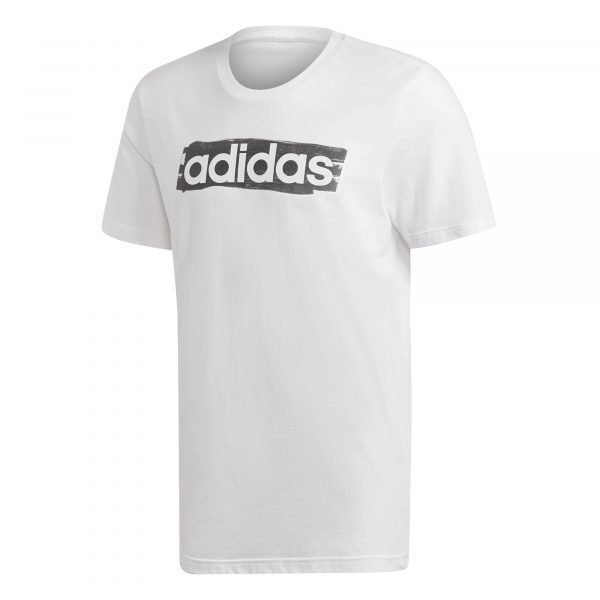 Adidas Linear Brush T-Paita Valkoinen