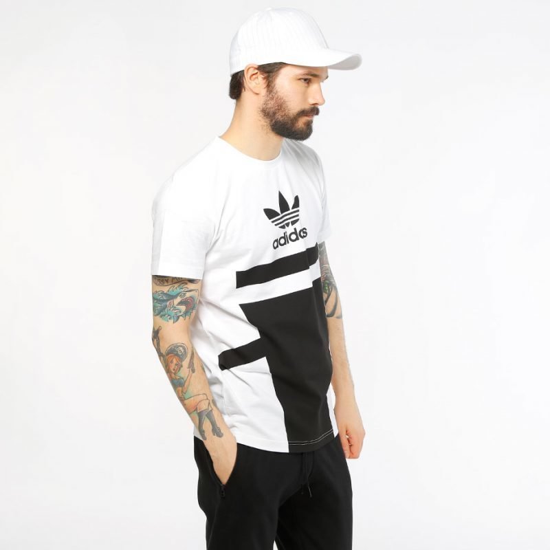 Adidas White Black Logo -t-paita