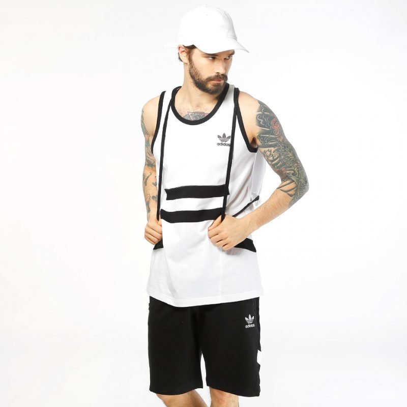 Adidas White Black -tank top