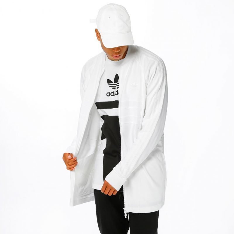 Adidas White Long SST -zip crew