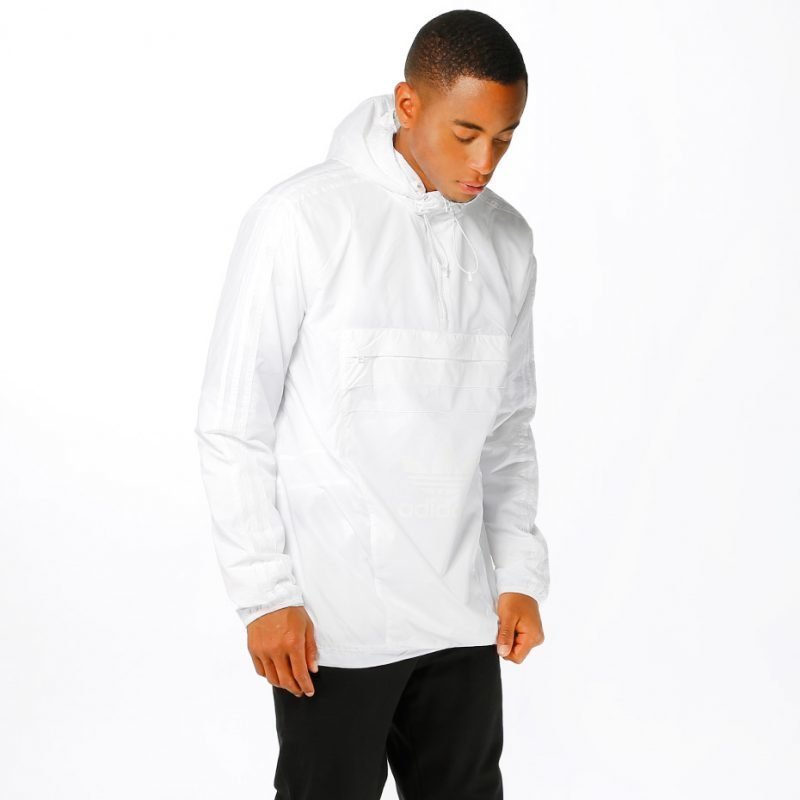 Adidas White Windbreaker -takki