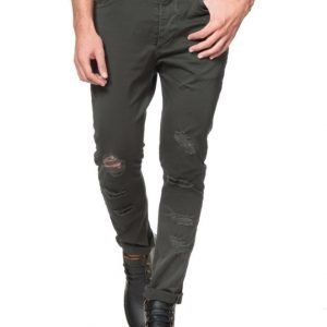 Adrian Hammond Eugene Destroyed 5 Pocket Pants Green