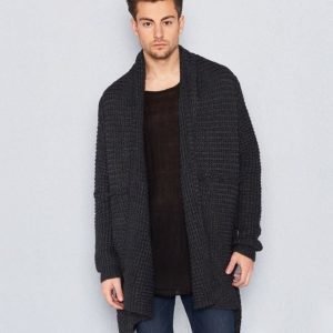 Adrian Hammond Larry Knitted Cardigan Dark Grey Melange