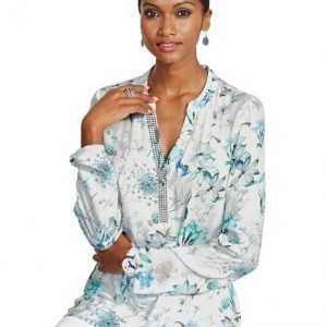 Alba Moda White Pusero Valkoinen / Turkoosi