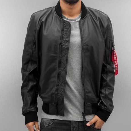 Alpha Industries Nahkatakki Musta