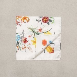 Amanda Christensen Pocket Square Silk Taskuliina White