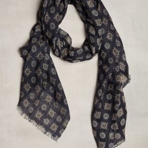 Amanda Christensen Single Scarf Linen Kaulahuivi Navy