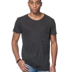 American Vintage Round Neck Pocket Tee Carbon