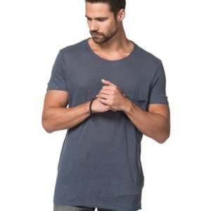 American Vintage Round Neck Pocket Tee Stone