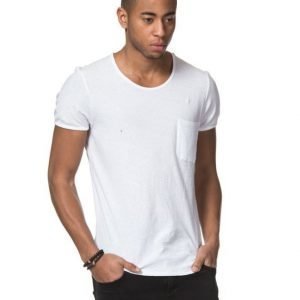 American Vintage Round Neck Pocket Tee White