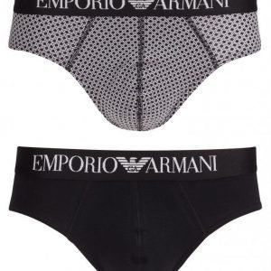 Armani 6A504 2-Pack Brief Alushousut Black/White