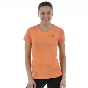 Asics Fuzex V-Neck Ss Top Treenipaita Oranssi