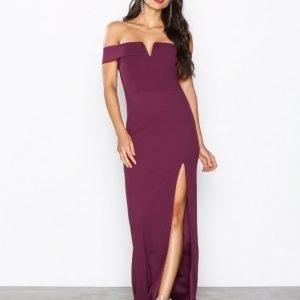 Ax Paris Bardot Maxi Dress Maksimekko Plum