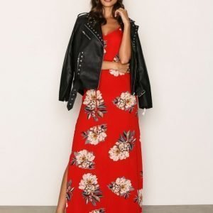 Ax Paris Flower Maxi Dress Maksimekko Red