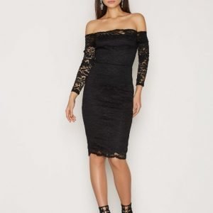 Ax Paris Lace Bardot Midi Dress Kotelomekko Black