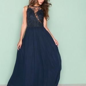 Ax Paris Lace Detail Dress Maksimekko Navy