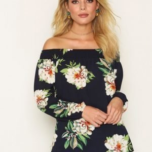 Ax Paris Off Shoulder Top Pitkähihainen Paita Navy