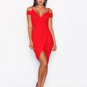 Ax Paris Wrap Bardot Strap Dress Kotelomekko Red