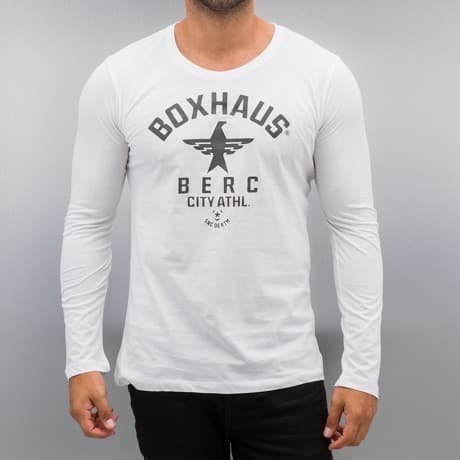 BOXHAUS Brand Pitkähihainen Paita Valkoinen