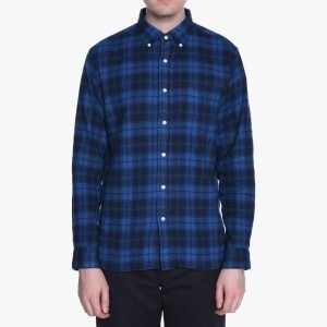 Beams+ Button Down Shaggy Block Check Shirt