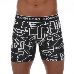 Björn Borg 1p Philip Shorts Collage Outline Bokserit Musta / Valkoinen