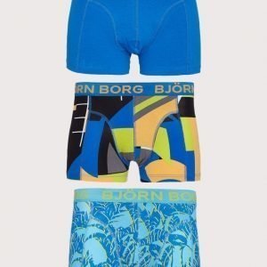 Björn Borg 3p Short Shorts BB Multi Collage & BB Tropical Bokserit Blue