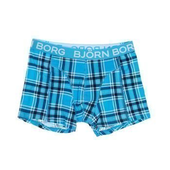 Björn Borg Boys Temple Check Shorts Cyan Blue