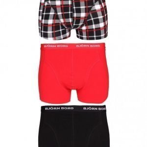 Björn Borg Short Shorts BB Contrast Check 3-Pack Bokserit Black