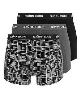 Björn Borg Short Shorts Check 3-pack Black
