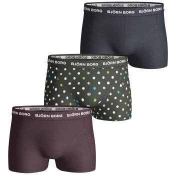 Björn Borg Short Shorts Contrast Dot Kombu Green 3 pakkaus