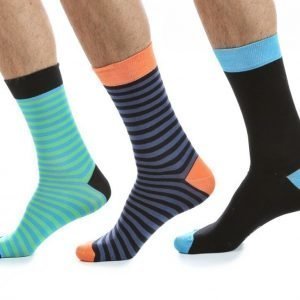 Blacc 3-Pack Socks Puuvillasukat Värikäs