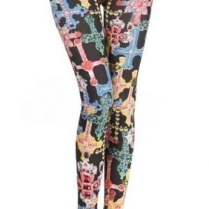 Black Leggings Tights with color cross