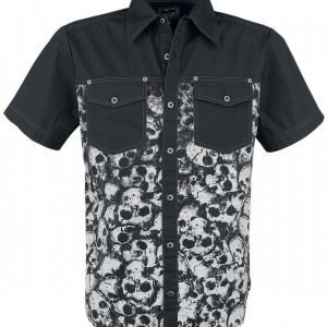 Black Premium By Emp Allover Skull Shirt Kauluspaita