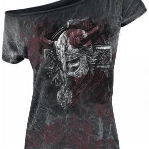 Black Premium By Emp Broken Viking Spray Washed Naisten T-paita