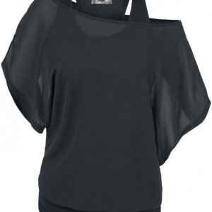 Black Premium By Emp Chiffon Bat Double Layer Naisten T-paita