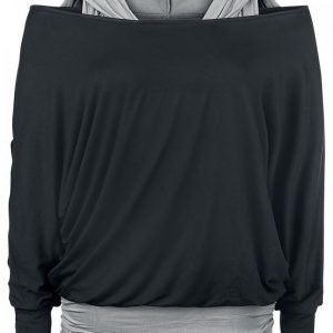 Black Premium By Emp Hooded Bat Double Layer Naisten Pitkähihainen Paita