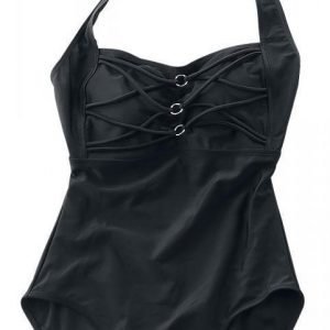 Black Premium By Emp Neckholder Swimsuit With Skirt Uimapuku