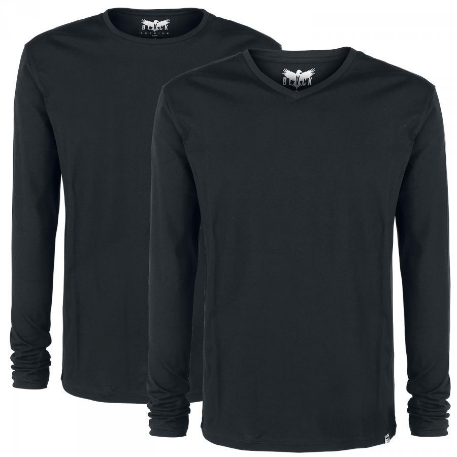 Black Premium By Emp Pack Of Two Basic Longsleeves Pitkähihainen Paita