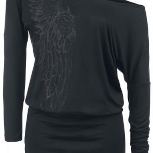 Black Premium By Emp Roses Wings Ladies Tee Dress Mekko