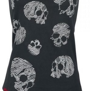 Black Premium By Emp Scribble Skull Top Naisten Toppi