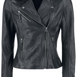 Black Premium By Emp Skull Leather Jacket Naisten Nahkatakki