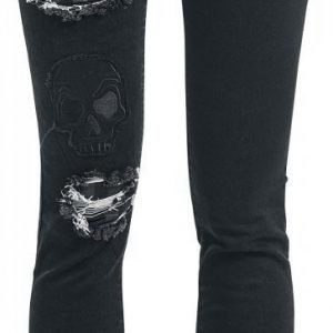 Black Premium By Emp Skull Patch Skarlett Slim Fit Naisten Farkut