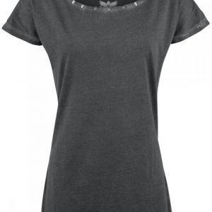 Black Premium By Emp Skull Rivet Boatneck Naisten T-paita