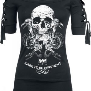 Black Premium By Emp Snake Skull Cut Out Shirt Naisten T-paita